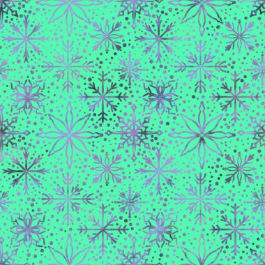 Noel buzları, kağıt, kumaş, çarşaf ve çocuk giysileri baskısı, yeni yıl paketleri ve şenlik aksesuarları için kusursuz kar taneleri deseni çizer. Yüksek kaliteli illüstrasyon