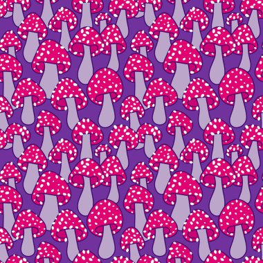 Çizgi filmlerdeki sonbahar hasadı kusursuz Cadılar Bayramı mantarları kağıt, kumaş, çarşaf, çocuk baskısı, şenlikli ambalaj ve aksesuarlar. Yüksek kaliteli illüstrasyon