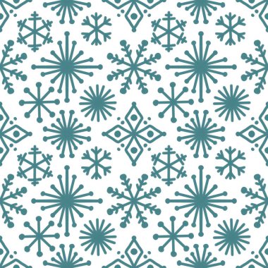 Noel buzları, kağıt, kumaş, çarşaf ve çocuk giysileri baskısı, yeni yıl paketleri ve şenlik aksesuarları için kusursuz kar taneleri deseni çizer. Yüksek kaliteli illüstrasyon