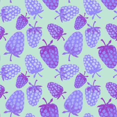 Doğum günü kağıtları, kumaşlar, çarşaflar ve çocuk giysileri baskıları ve moda tekstili için tatlı çizgi film yaz meyvesiz çilek deseni. Yüksek kaliteli illüstrasyon