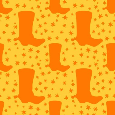 Batısız Vahşi Batı ve paket kâğıdı için çizme desenleri ve çocuk giysileri, moda tekstil ürünleri ve yaz aksesuarları. Yüksek kaliteli illüstrasyon