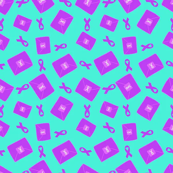 Göğüs kanseri ayı, ambalaj kağıdı, medya aksesuarları ve ilaç tekstili için kusursuz pembe kurdele günü mamografi deseni. Yüksek kaliteli illüstrasyon