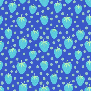Kağıt, kumaş, çarşaf ve çocuk giysileri, elbise baskısı, parti aksesuarları ve moda tekstili için yaz meyvesiz çilek deseni. Yüksek kaliteli illüstrasyon