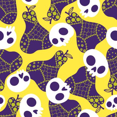 Cadılar Bayramı armutsuz armut desenli ambalaj kağıtları, kumaşlar, çarşaflar çocuk giysileri baskıları, parti aksesuarları ve moda tekstil ürünleri. Yüksek kalite fotoğraf