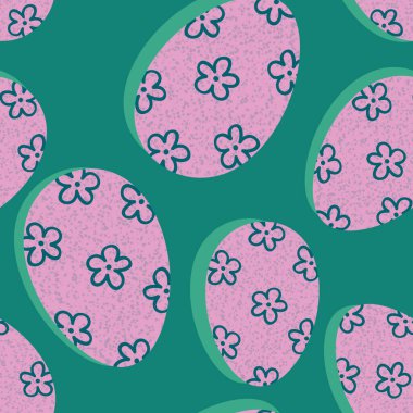 Duvar kağıtları, kumaşlar, tekstil ve ambalajlar, hediyeler ve kartlar için yumurtaları olan paskalya pürüzsüz deseni. 