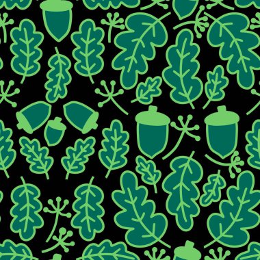 Sonbahar Cadılar Bayramı karikatür palamutları kağıt, kumaş, çarşaf ve çocuk giysileri baskısı, parti aksesuarları ve moda tekstil ürünleri için dikişsiz yapraklar. Yüksek kaliteli illüstrasyon