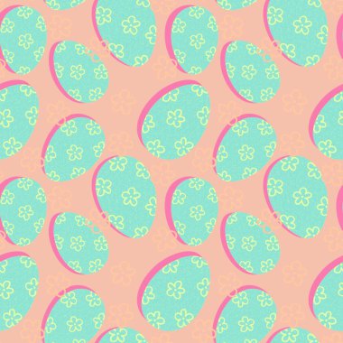 Duvar kağıtları, kumaşlar, tekstil ve ambalajlar, hediyeler ve kartlar için yumurtaları olan paskalya pürüzsüz deseni. 