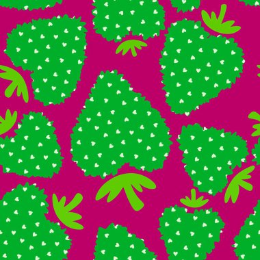 Kağıt, kumaş, çarşaf ve çocuk giysileri, elbise baskısı, parti aksesuarları ve moda tekstili için yaz meyvesiz çilek deseni. Yüksek kaliteli illüstrasyon