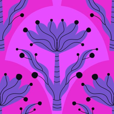 Kumaşlar, çarşaflar, ambalaj kağıtları ve çocuk giysileri baskıları, yaz aksesuarları ve bahar moda tekstil ürünleri için soyut, dikişsiz çiçek deseni. Yüksek kaliteli illüstrasyon