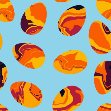 Duvar kağıtları, kumaşlar, tekstil ve ambalajlar, hediyeler ve kartlar için yumurtaları olan paskalya pürüzsüz deseni. 