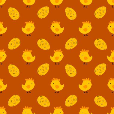 Duvar kağıtları, kumaşlar, tekstil ve ambalajlar, hediyeler ve kartlar için yumurtaları olan paskalya pürüzsüz deseni. 