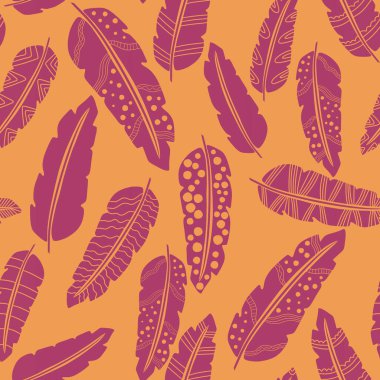 Soyut tüyler kağıt, kumaş, çarşaf ve çocuk giysileri baskısı ve yaz partisi aksesuarları için kusursuz desen. Yüksek kaliteli illüstrasyon