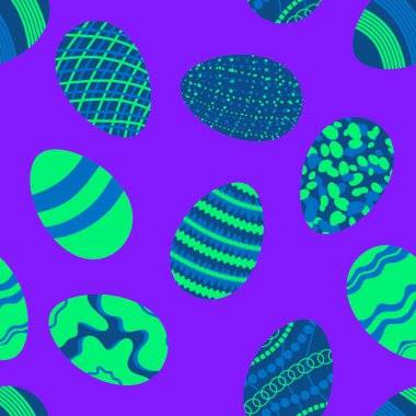 Duvar kağıtları, kumaşlar, tekstil ve ambalajlar, hediyeler ve kartlar için yumurtaları olan paskalya pürüzsüz deseni. 