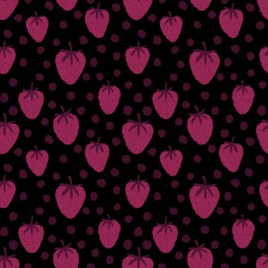 Kağıt, kumaş, çarşaf ve çocuk giysileri, elbise baskısı, parti aksesuarları ve moda tekstili için yaz meyvesiz çilek deseni. Yüksek kaliteli illüstrasyon