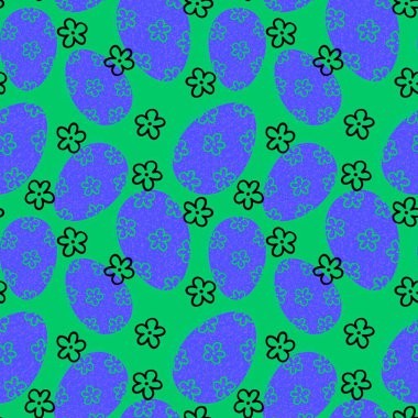 Duvar kağıtları, kumaşlar, tekstil ve ambalajlar, hediyeler ve kartlar için yumurtaları olan paskalya pürüzsüz deseni. 