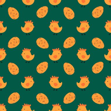 Duvar kağıtları, kumaşlar, tekstil ve ambalajlar, hediyeler ve kartlar için yumurtaları olan paskalya pürüzsüz deseni. 