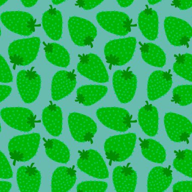 Kağıt, kumaş, çarşaf ve çocuk giysileri, elbise baskısı, parti aksesuarları ve moda tekstili için yaz meyvesiz çilek deseni. Yüksek kaliteli illüstrasyon