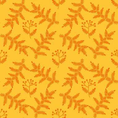 Güz çiçekleri ve böğürtlenler kağıt, kumaş, çarşaf ve çocuk giysileri, kıyafet baskısı ve kış partisi aksesuarları ve moda tekstili için dikişsiz rowanberry deseni.