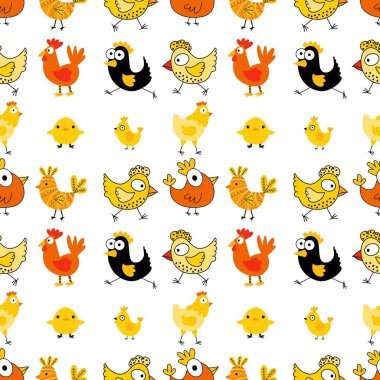 Paskalya tavuğu desenli kumaşlar, kumaşlar, çarşaflar, çocuk kıyafetleri, mutfak aksesuarları ve bahar partisi aksesuarları. Yüksek kalite fotoğraf