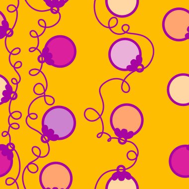 Noel ağacı topları kağıt, kumaş, çarşaf ve çocuk giysileri baskısı ve yeni yıl partisi aksesuarları için kusursuz kış oyuncakları deseni. Yüksek kaliteli illüstrasyon