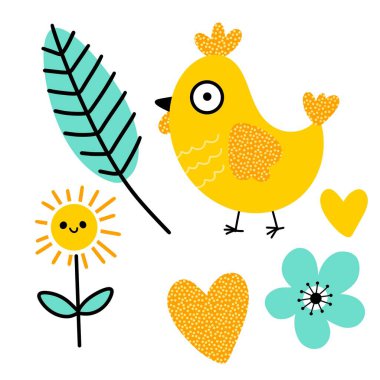 Paskalya tavuğu desenli kumaşlar, kumaşlar, çarşaflar, çocuk kıyafetleri, mutfak aksesuarları ve bahar partisi aksesuarları. Yüksek kalite fotoğraf