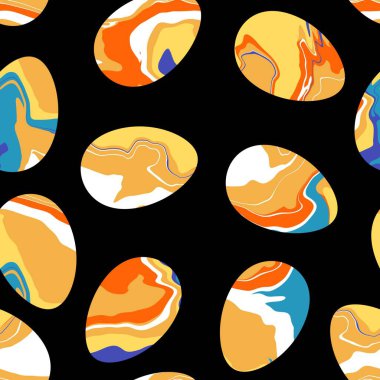 Duvar kağıtları, kumaşlar, tekstil ve ambalajlar, hediyeler ve kartlar için yumurtaları olan paskalya pürüzsüz deseni. 