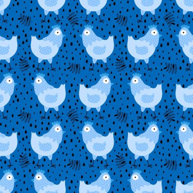 Paskalya tavuğu desenli kumaşlar, kumaşlar, çarşaflar, çocuk kıyafetleri, mutfak aksesuarları ve bahar partisi aksesuarları. Yüksek kalite fotoğraf