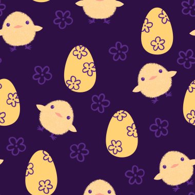 Paskalya tavuğu desenli kumaşlar, kumaşlar, çarşaflar, çocuk kıyafetleri, mutfak aksesuarları ve bahar partisi aksesuarları. Yüksek kalite fotoğraf