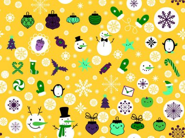 Winter seamless snowman pattern for fabrics and textiles and packaging and gifts and cards and linens and kids and wrapping paper clipart