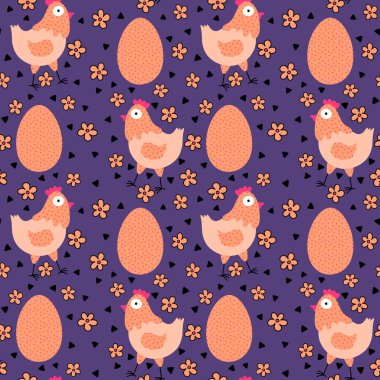 Paskalya tavuğu desenli kumaşlar, kumaşlar, çarşaflar, çocuk kıyafetleri, mutfak aksesuarları ve bahar partisi aksesuarları. Yüksek kalite fotoğraf