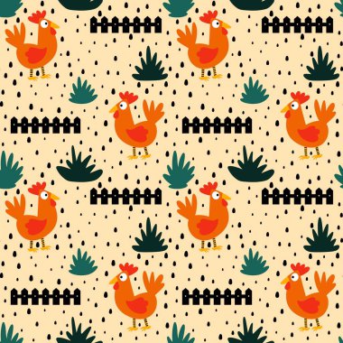 Paskalya tavuğu desenli kumaşlar, kumaşlar, çarşaflar, çocuk kıyafetleri, mutfak aksesuarları ve bahar partisi aksesuarları. Yüksek kalite fotoğraf