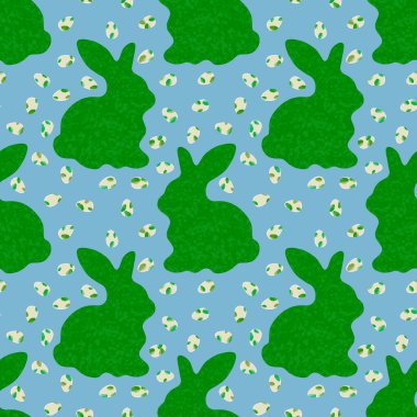 Paskalya yumurtaları, ambalajsız tavşan deseni kumaşlar, çarşaflar ve çocuk giysileri baskısı ve şenlikli paketleme ve mutfak aksesuarları için. Yüksek kaliteli illüstrasyon