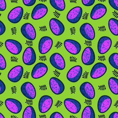 Duvar kağıtları, kumaşlar, tekstil ve ambalajlar, hediyeler ve kartlar için yumurtaları olan paskalya pürüzsüz deseni. 