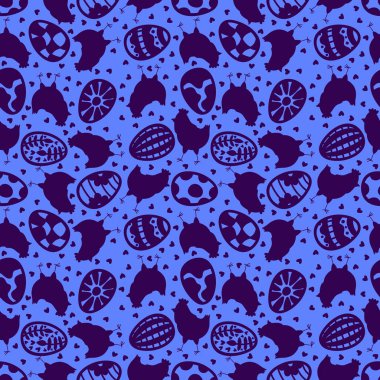 Paskalya tavuğu desenli kumaşlar, kumaşlar, çarşaflar, çocuk kıyafetleri, mutfak aksesuarları ve bahar partisi aksesuarları. Yüksek kalite fotoğraf