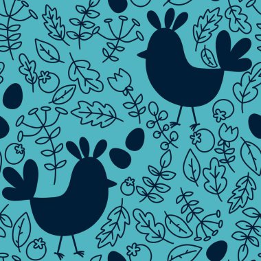 Paskalya tavuğu desenli kumaşlar, kumaşlar, çarşaflar, çocuk kıyafetleri, mutfak aksesuarları ve bahar partisi aksesuarları. Yüksek kalite fotoğraf