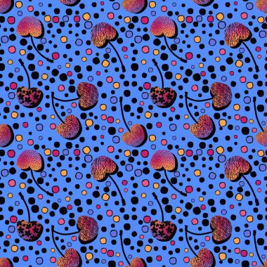 Kağıt, kumaş, çarşaf, çocuk giysileri, tekstil ürünleri, parti aksesuarları ve mutfak için yaz meyvesiz kiraz deseni. Yüksek kalite fotoğraf