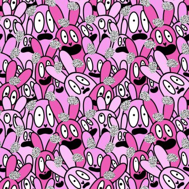 Paskalya tavşanları kağıt, kumaş, çarşaf ve çocuk giysileri, elbise baskısı, parti aksesuarları ve mutfak tekstili için kusursuz bahar hayvanları desenleri. Yüksek kalite fotoğraf