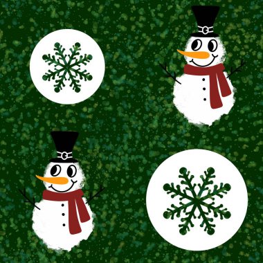 Winter seamless snowman pattern for fabrics and textiles and packaging and gifts and cards and linens and kids and wrapping paper clipart