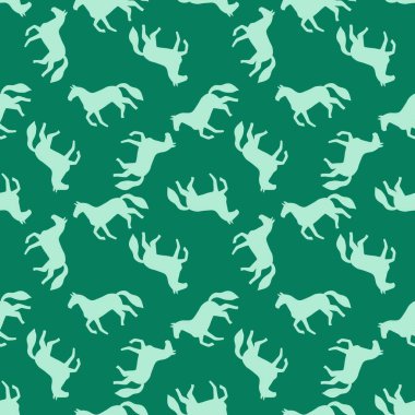 Noel hayvanları ambalaj kağıtları, kumaşlar, çarşaflar ve çocuk giysileri baskısı ve yeni 2026 yılı hediye paketleri, moda tekstil ürünleri ve kış partisi aksesuarları için kusursuz at desenleri.