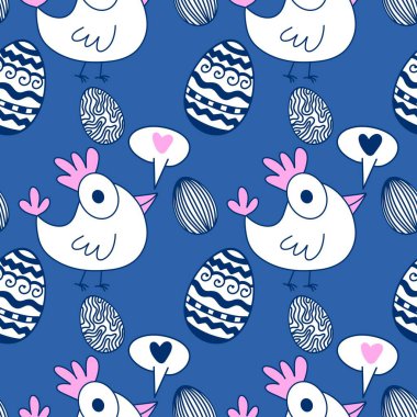 Paskalya tavuğu desenli kumaşlar, kumaşlar, çarşaflar, çocuk kıyafetleri, mutfak aksesuarları ve bahar partisi aksesuarları. Yüksek kalite fotoğraf