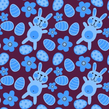Paskalya tavşanları kağıt, kumaş, çarşaf ve çocuk giysileri, elbise baskısı, parti aksesuarları ve mutfak tekstili için kusursuz bahar hayvanları desenleri. Yüksek kalite fotoğraf