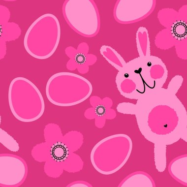 Paskalya tavşanları kağıt, kumaş, çarşaf ve çocuk giysileri, elbise baskısı, parti aksesuarları ve mutfak tekstili için kusursuz bahar hayvanları desenleri. Yüksek kalite fotoğraf