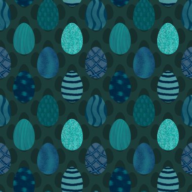 Duvar kağıtları, kumaşlar, tekstil ve ambalajlar, hediyeler ve kartlar için yumurtaları olan paskalya pürüzsüz deseni. 