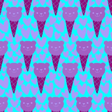 Noel dondurması kağıtları, kumaşlar, çarşaflar, çocuk giysileri baskısı ve yeni yıl partisi aksesuarları için kusursuz dondurma kalıbı. Yüksek kaliteli illüstrasyon