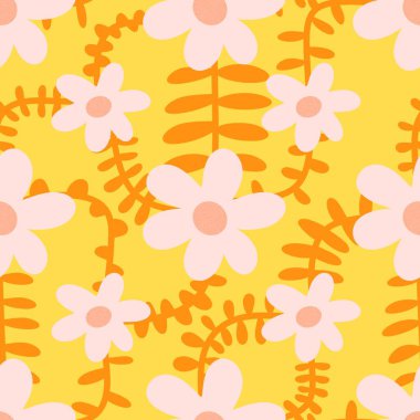 Kağıt, kumaş, çocuk giysisi baskısı, bahar partisi tekstil ve çarşaf ve yaz ambalajı için soyut çiçek desenleri. Yüksek kalite fotoğraf