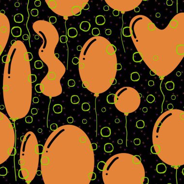 Paketleme kağıdı, kumaş ve çocuk giysileri baskısı, parti ambalajı ve moda tekstili için kusursuz bir doğum günü partisi. Yüksek kalite fotoğraf