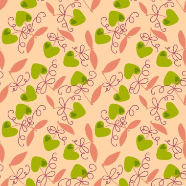 Sevgililer Günü aşkının kalbinde 14 Şubat 'ta kağıt, kumaş, çocuk giysisi baskısı kış partisi aksesuarları ve moda tekstili için kusursuz kiraz deseni vardır. Yüksek kaliteli illüstrasyon