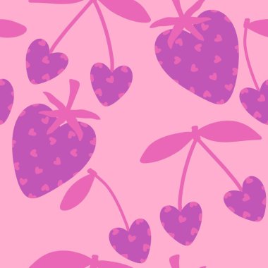 Sevgililer Günü kalbinin pürüzsüz 14 Şubat desenli ambalaj kağıtları, kumaşlar ve çocuk giysileri baskısı kış partisi aksesuarları ve moda tekstili. Yüksek kaliteli illüstrasyon