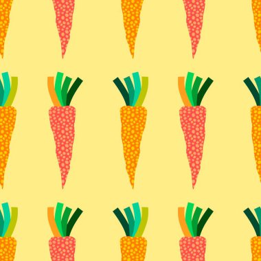 Bahar sebzeleri kağıt, kumaş, çarşaf, çocuk giysileri, tekstil ürünleri ve yaz partisi aksesuarları için havuçsuz havuç deseni. Yüksek kalite fotoğraf