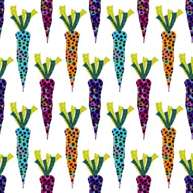 Bahar sebzeleri kağıt, kumaş, çarşaf, çocuk giysileri, tekstil ürünleri ve yaz partisi aksesuarları için havuçsuz havuç deseni. Yüksek kalite fotoğraf